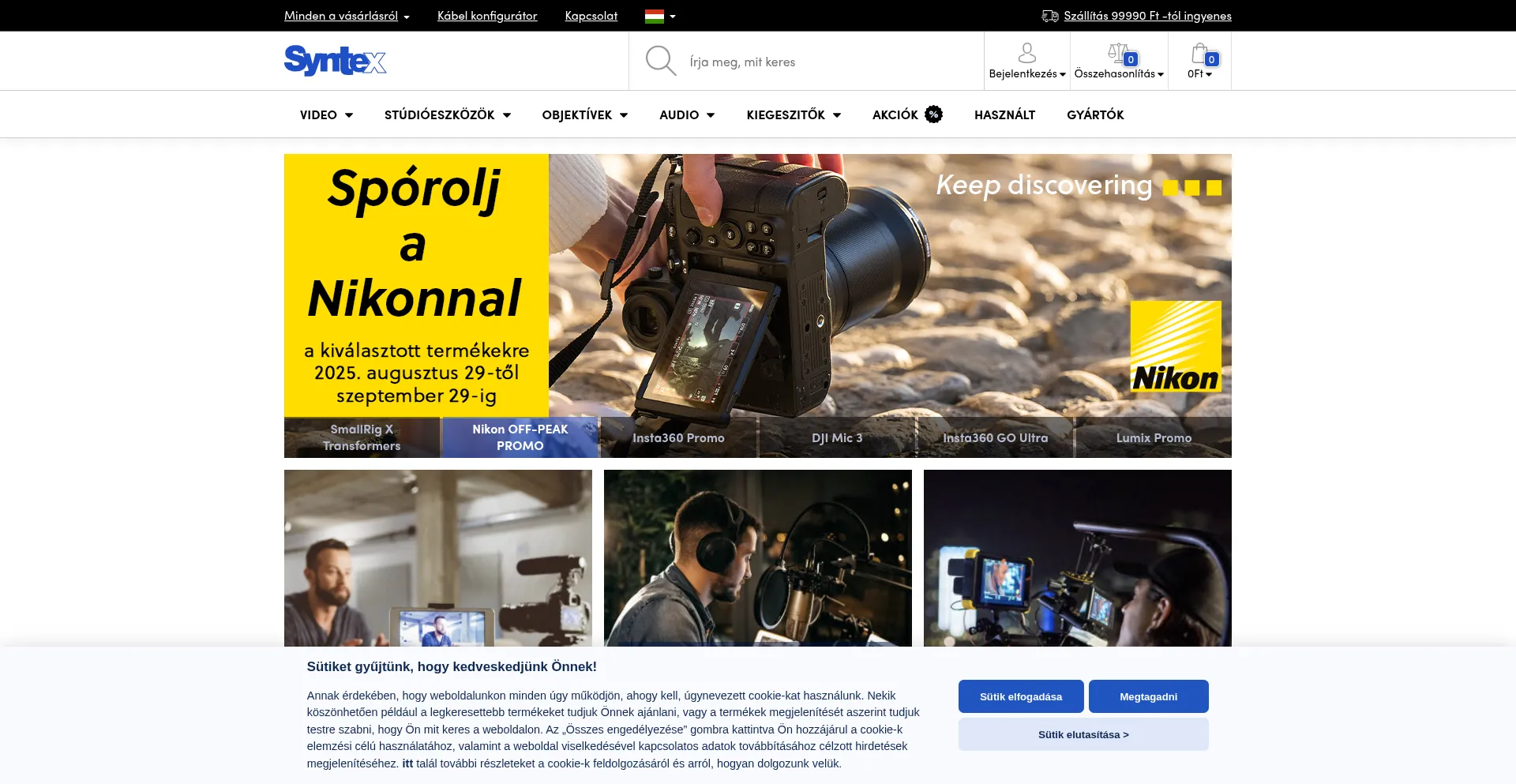Website screenshot of Syntexshop.hu