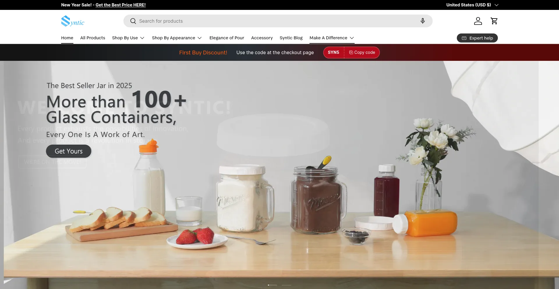 Website screenshot of Syntic.shop
