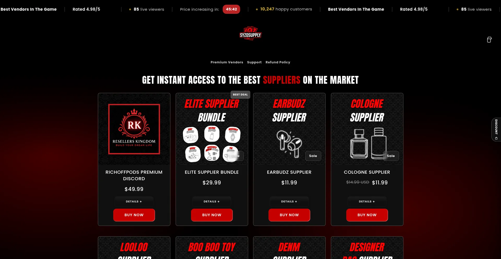 Syzosupplies.com Screenshot