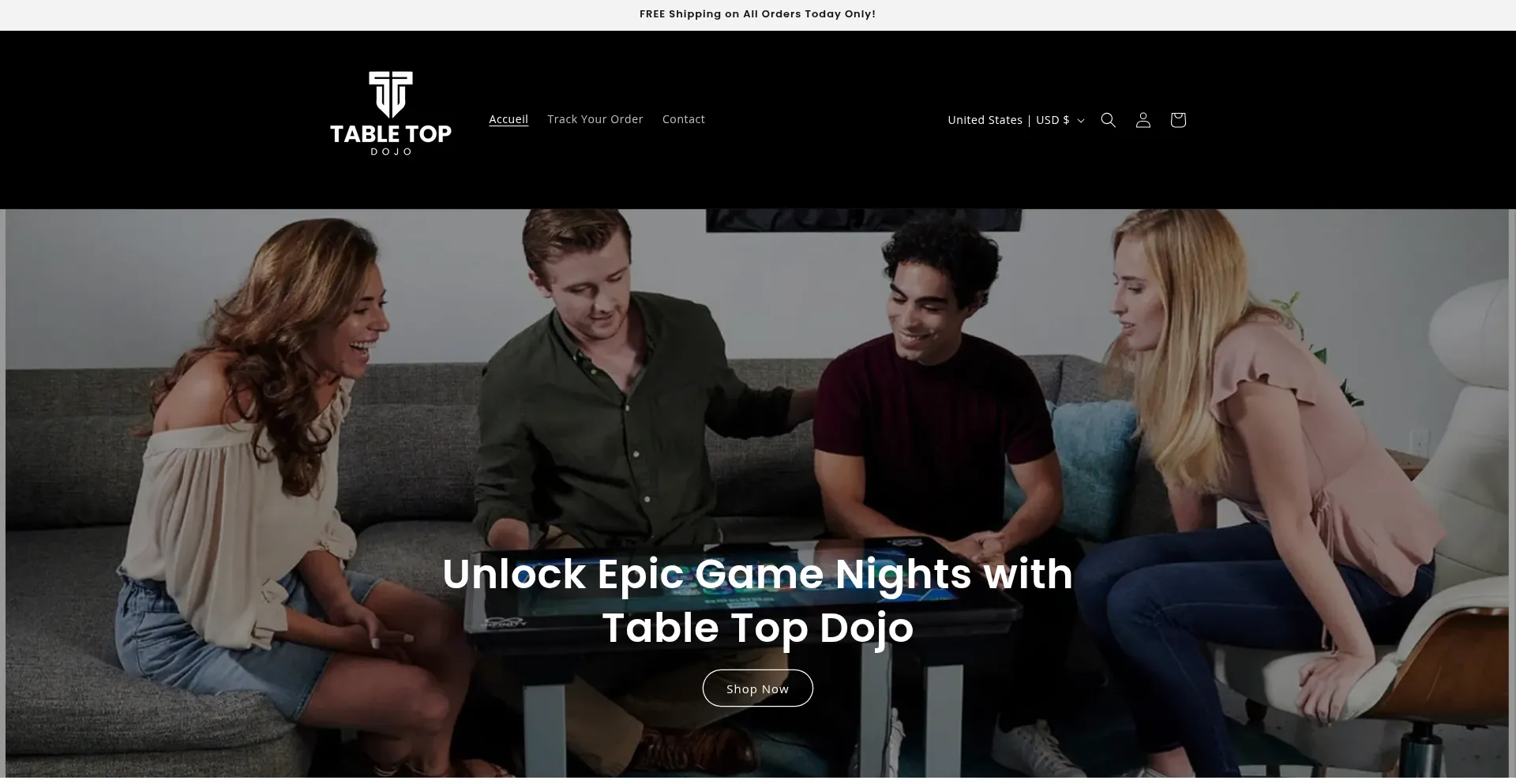 Website screenshot of Tabletopdojo.com