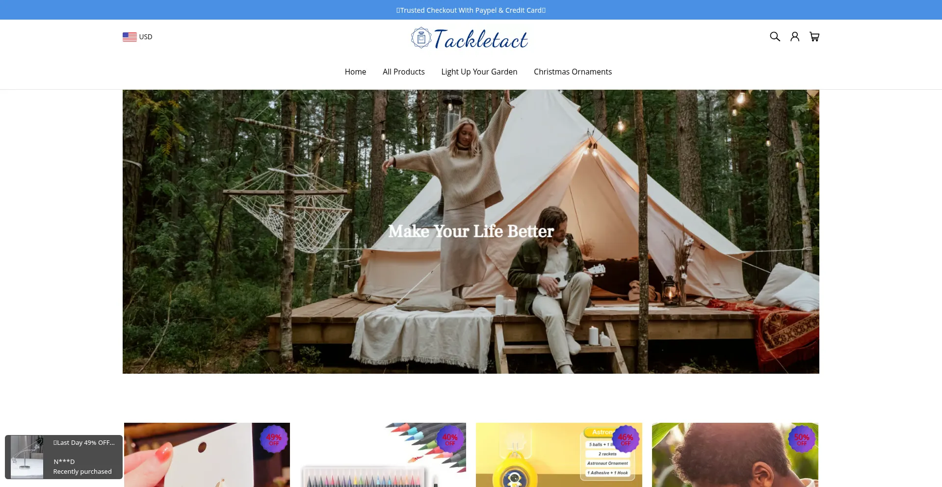 Website screenshot of Tackletact.com