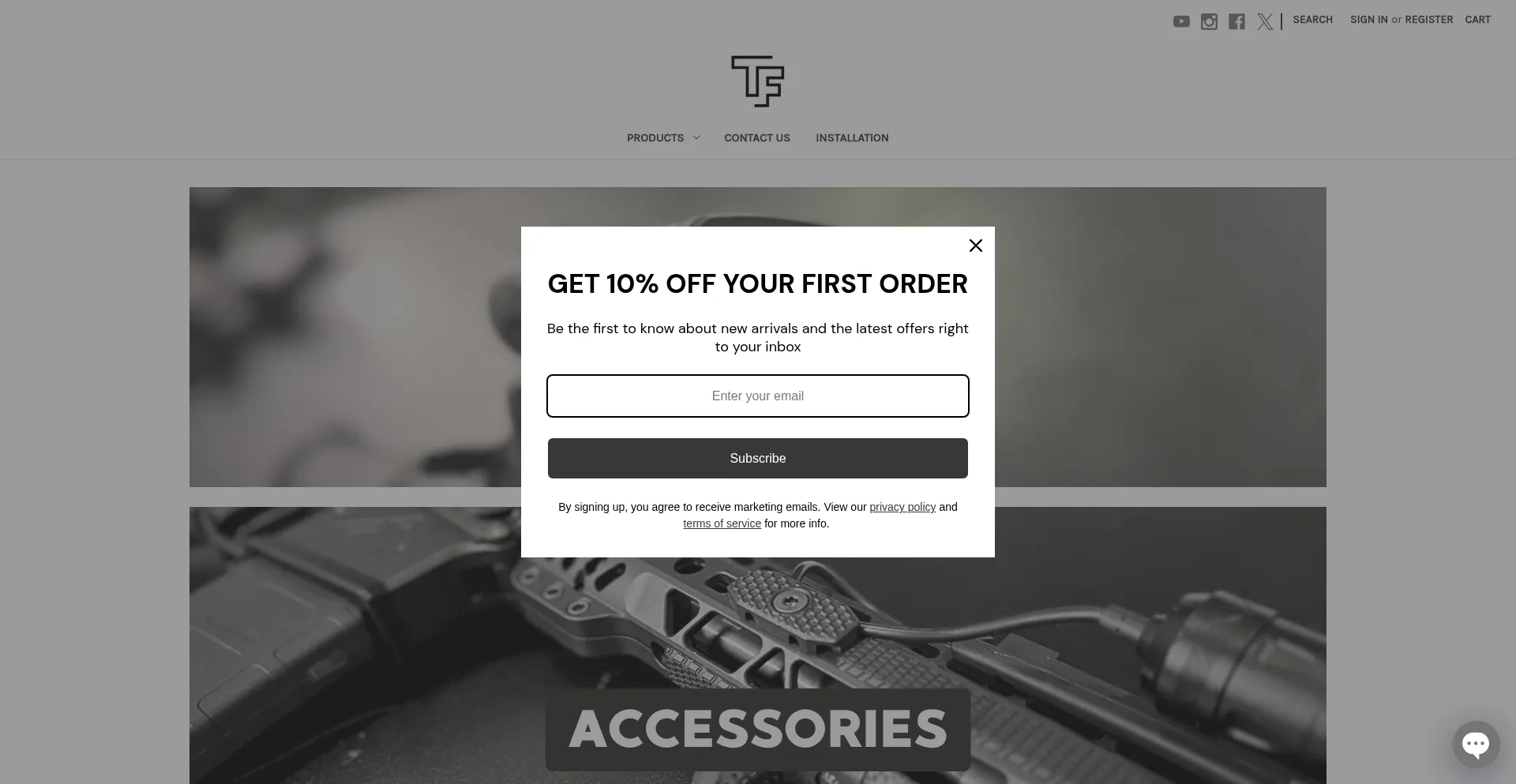 Website screenshot of Tacticalforceusa.com