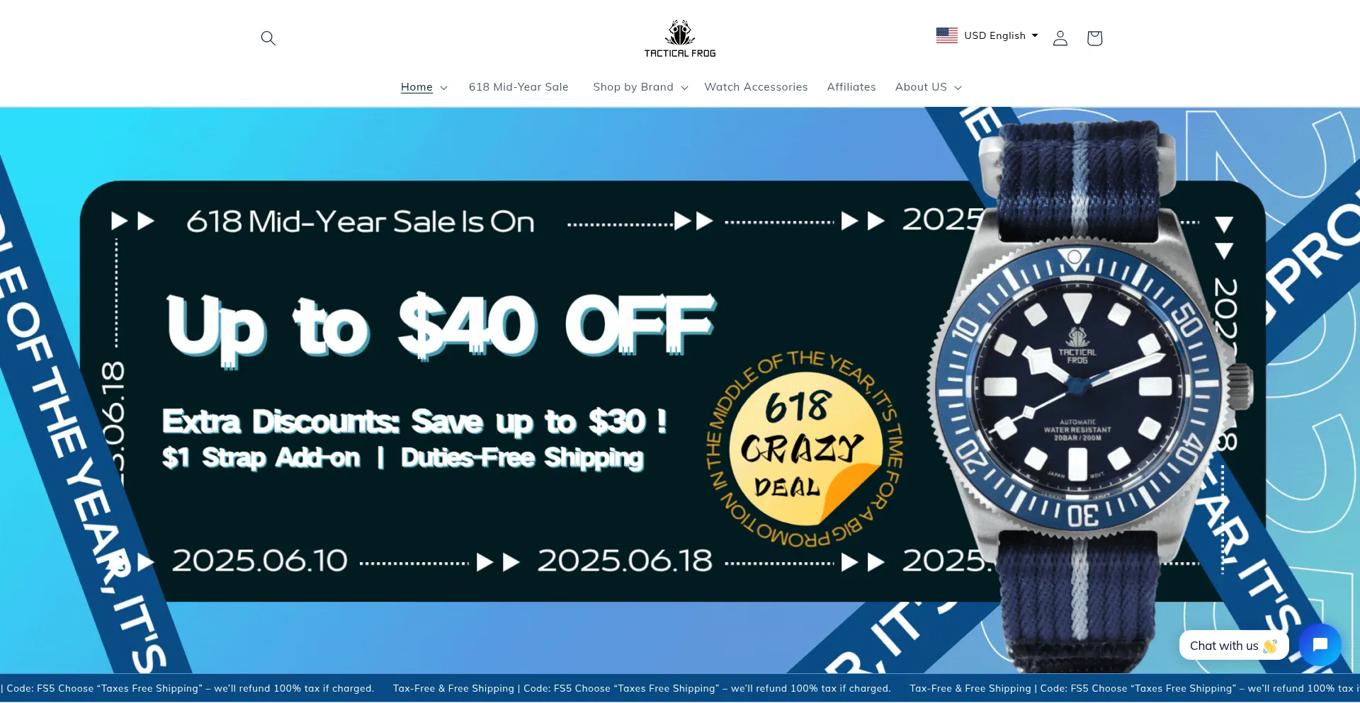 Website screenshot of Tacticalfrogwatch.com