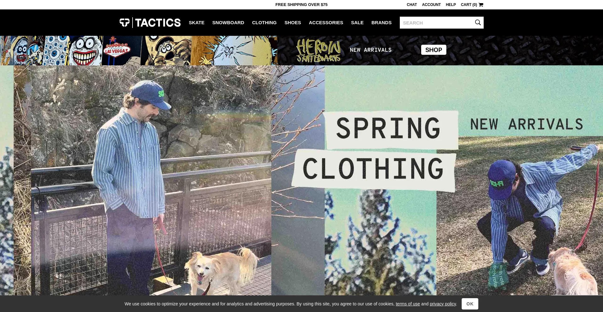 Website screenshot of Tactics.com