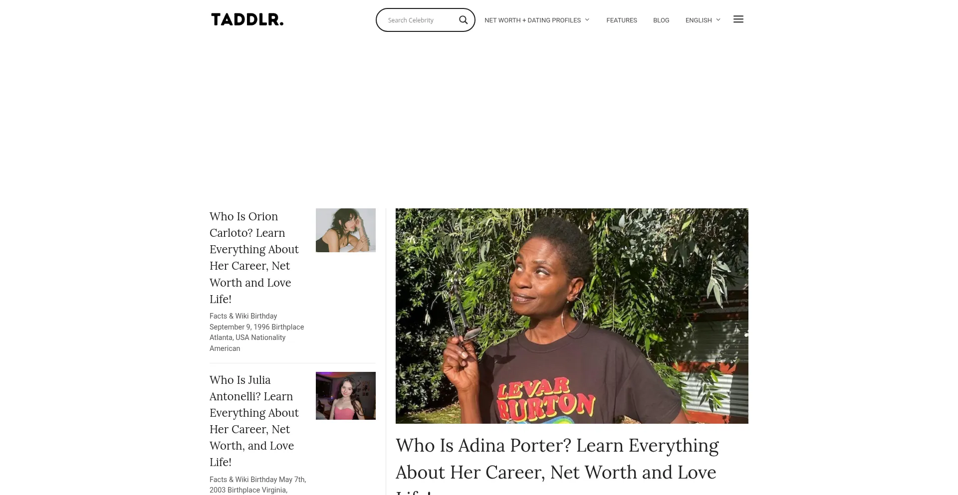 Website screenshot of Taddlr.com