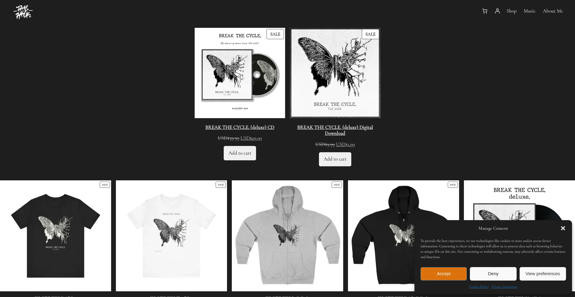 Website screenshot of Taehauk.net