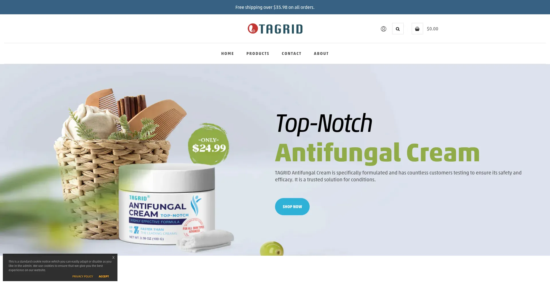 Website screenshot of Tagridstore.com