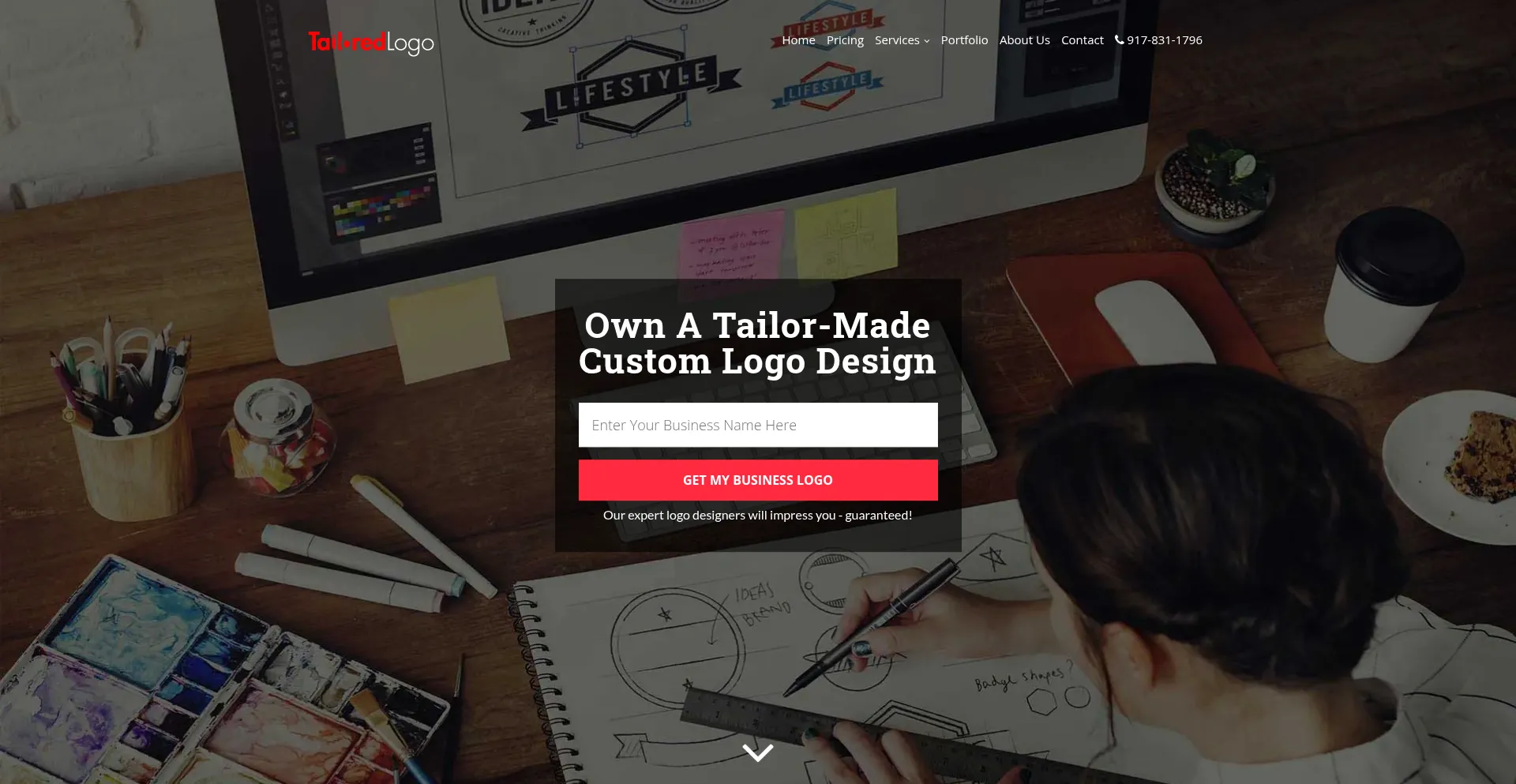 Website screenshot of Tailoredlogo.com