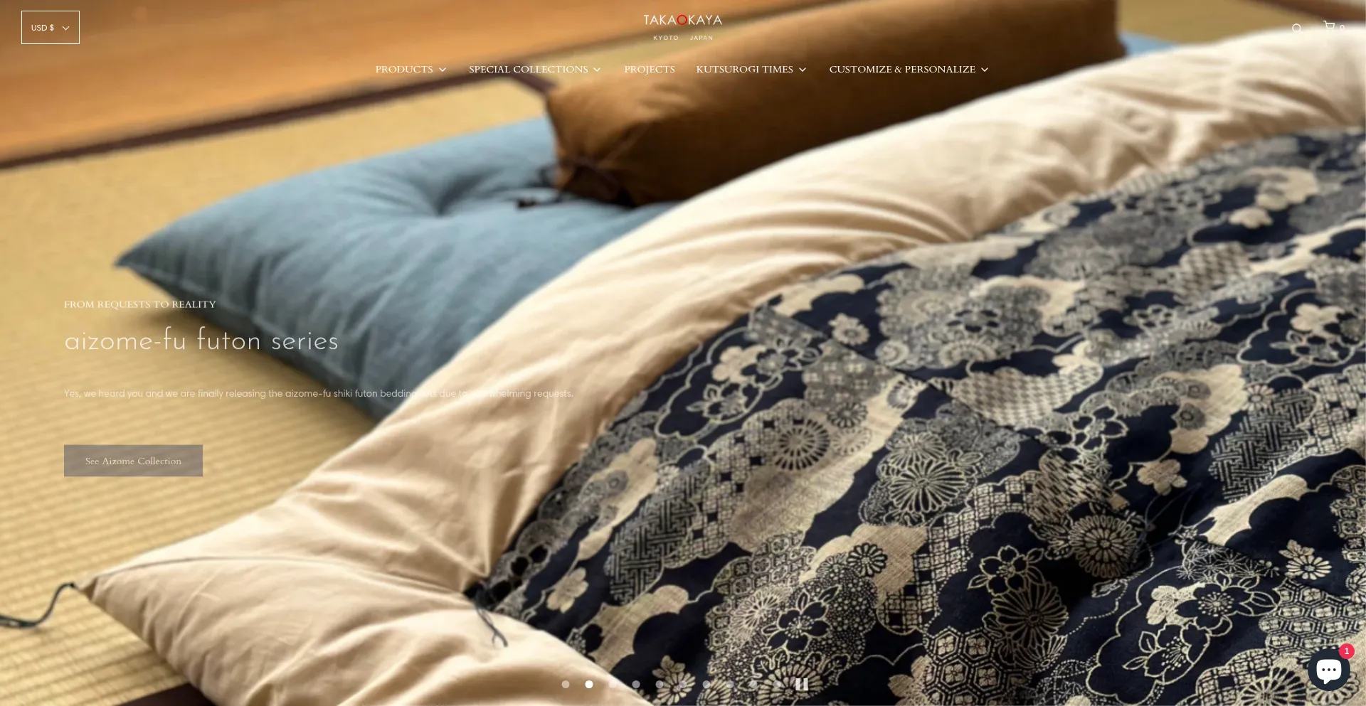 Website screenshot of Takaokaya-kyoto.com