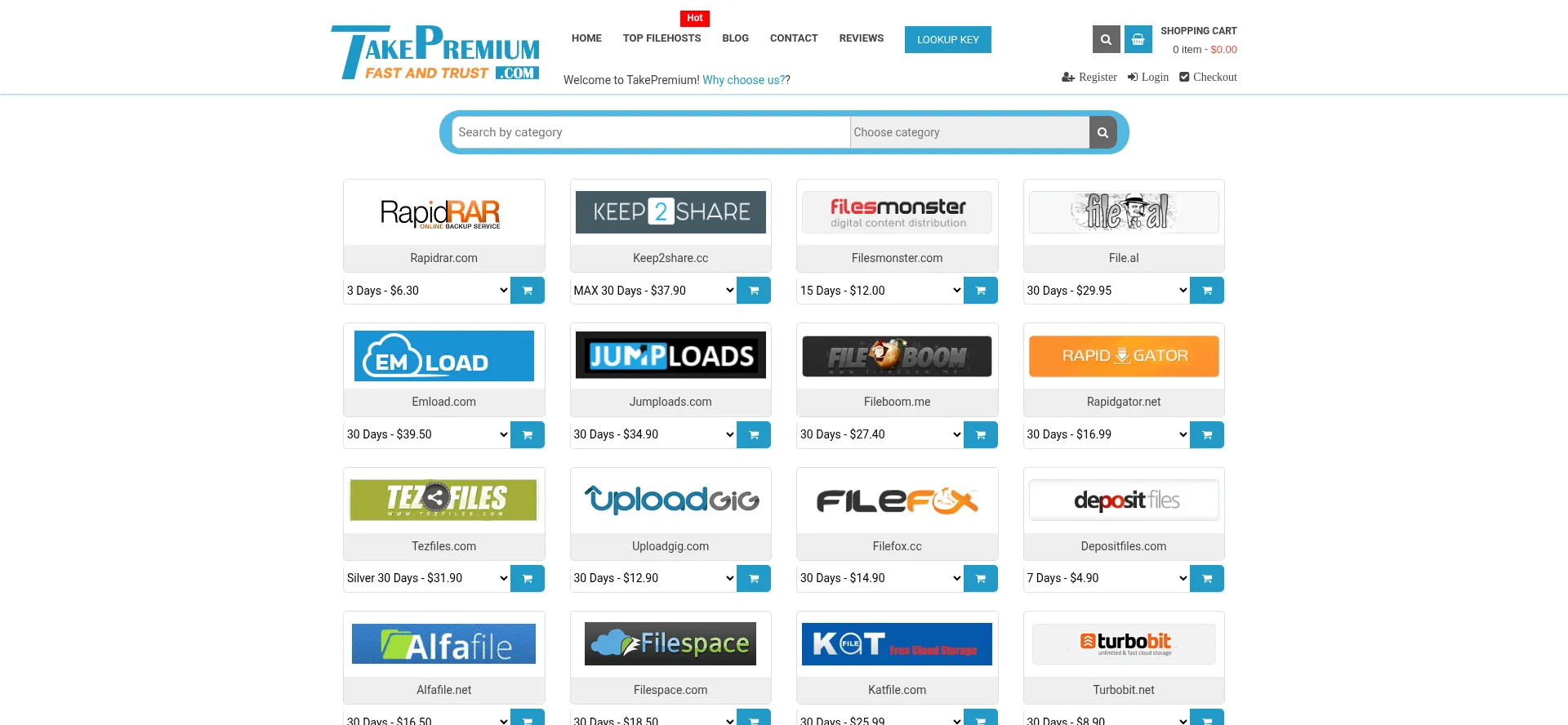Website screenshot of Takepremium.com