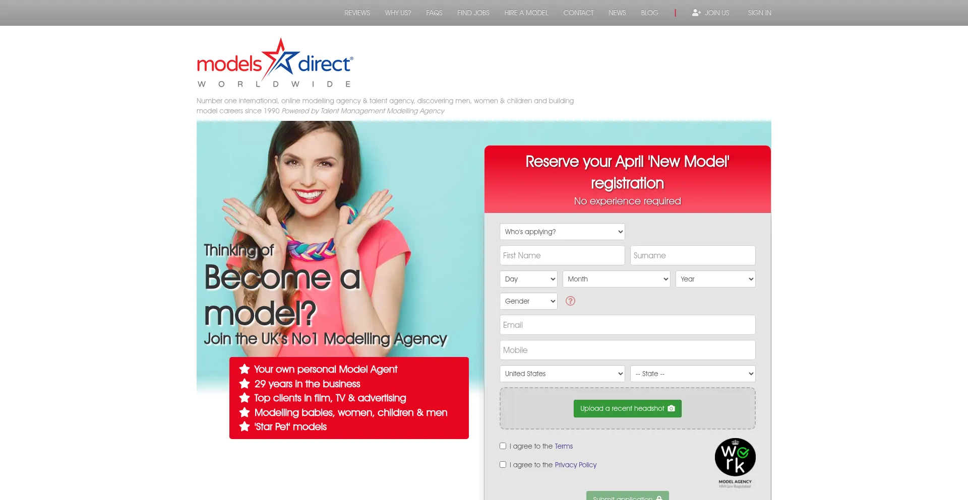 Website screenshot of Talentmanagement.com