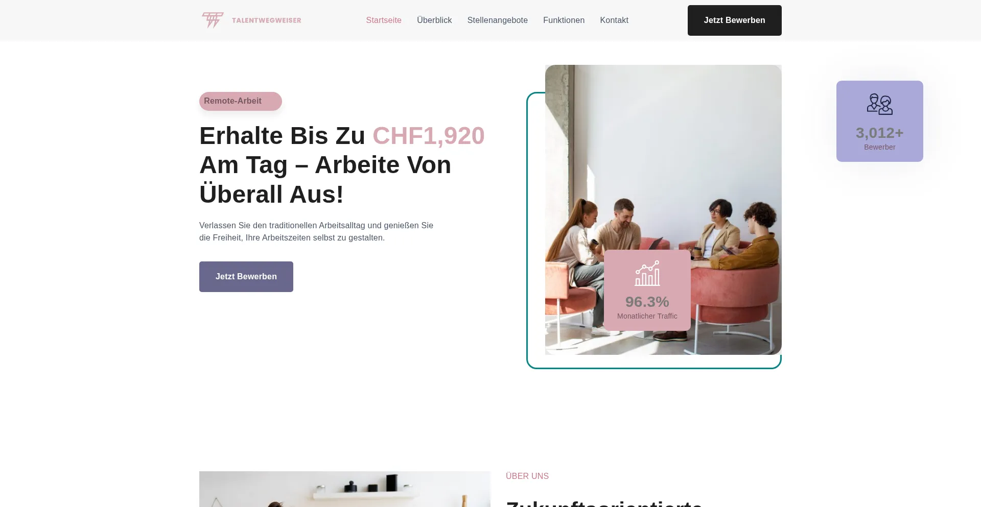 Website screenshot of Talentwegweiser.online