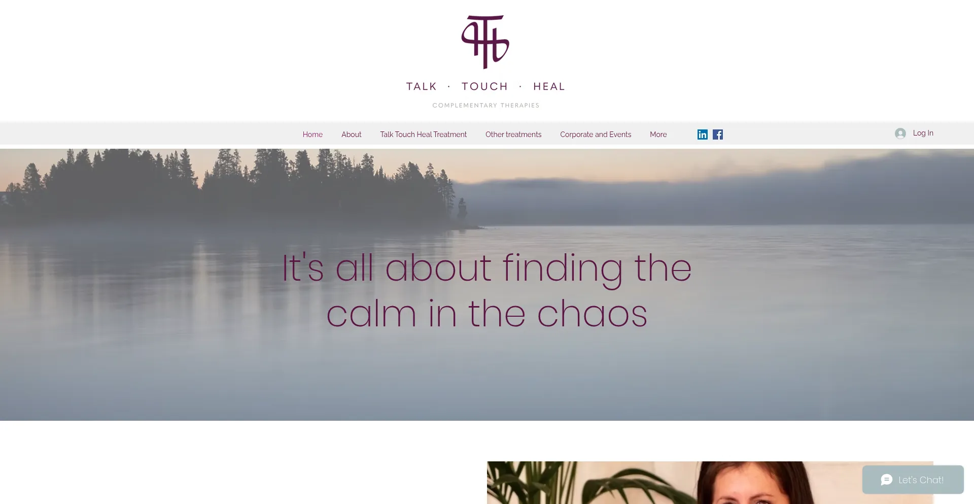 Website screenshot of Talktouchheal.co.uk