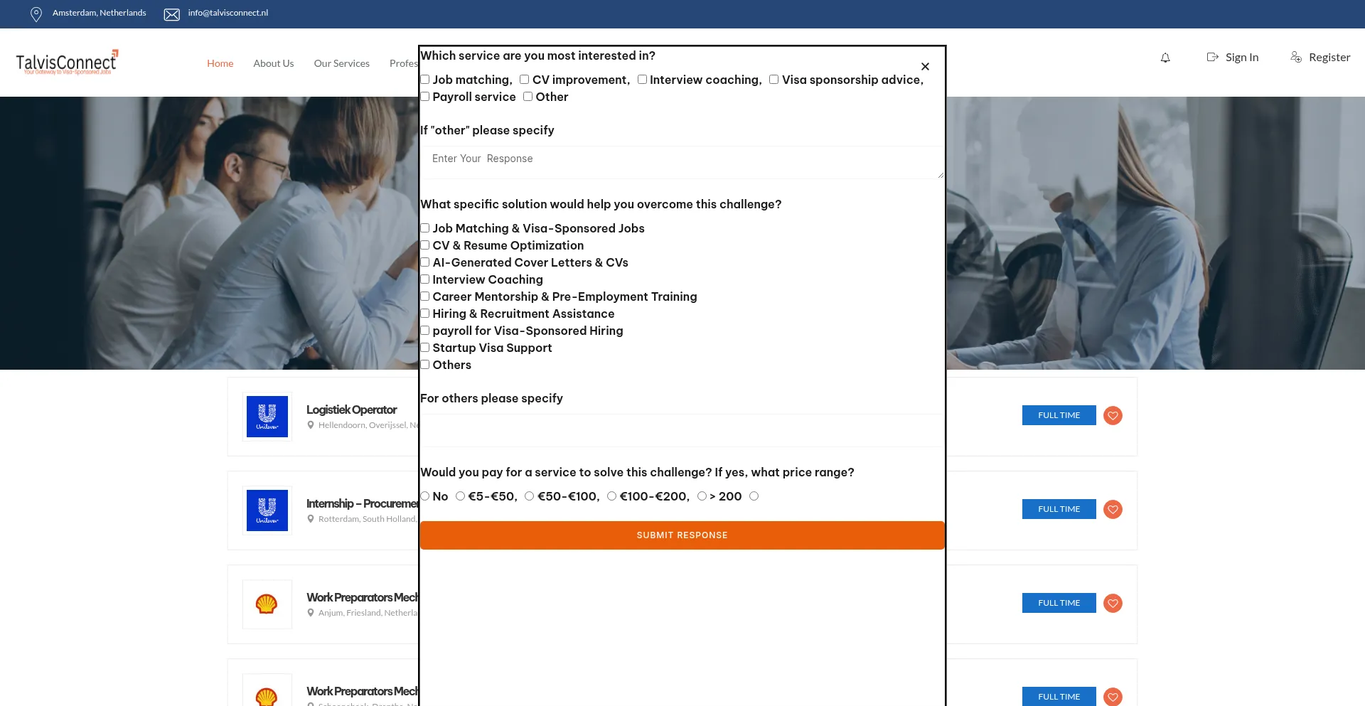 Talvisconnect.nl Screenshot