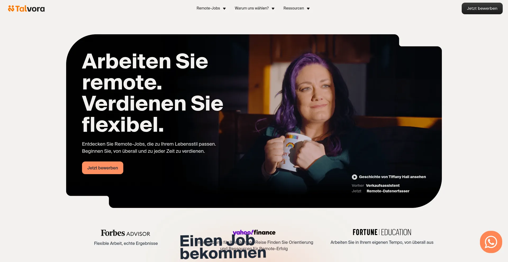 Website screenshot of Talvorade.works