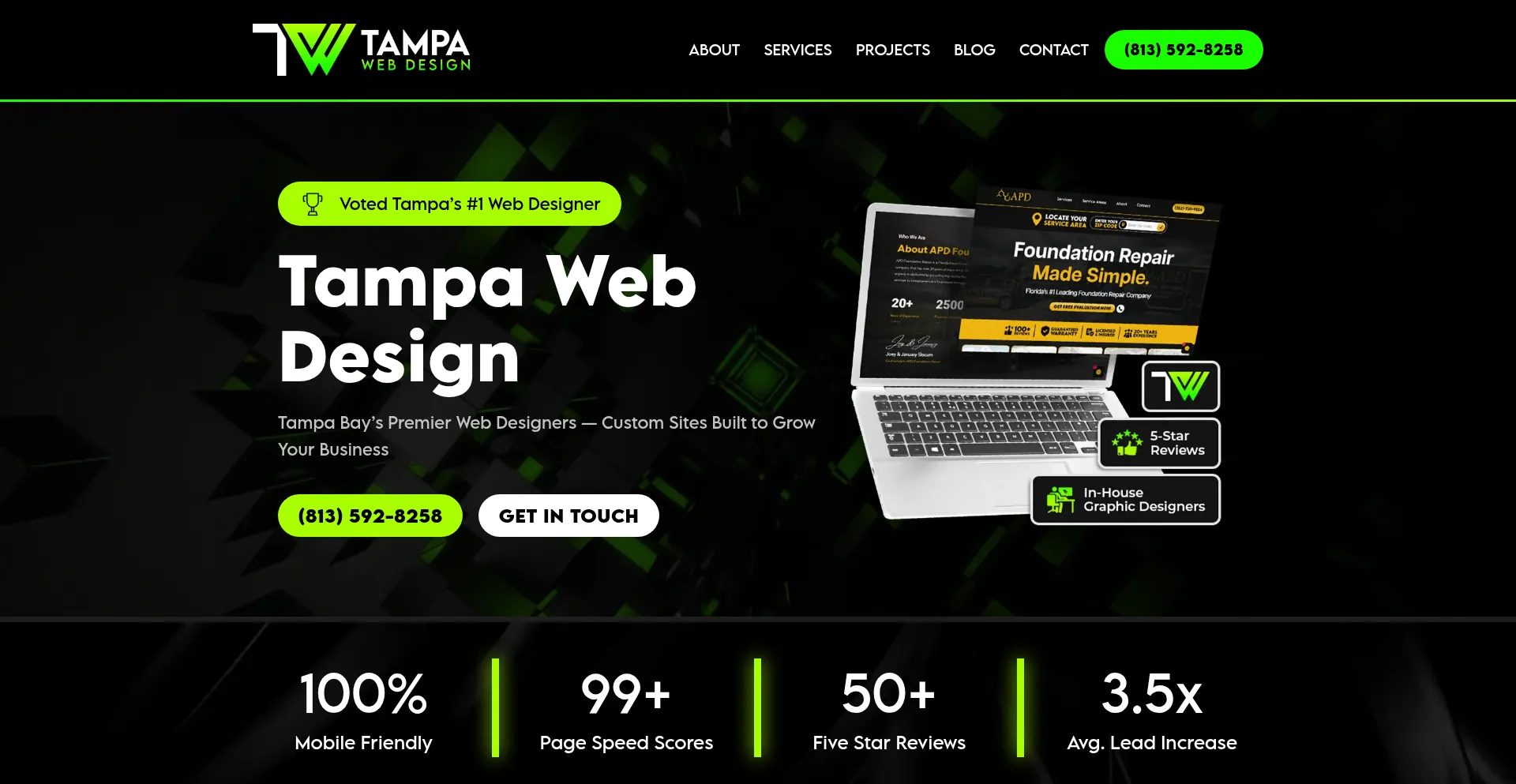 Website screenshot of Tampa-web-design.com