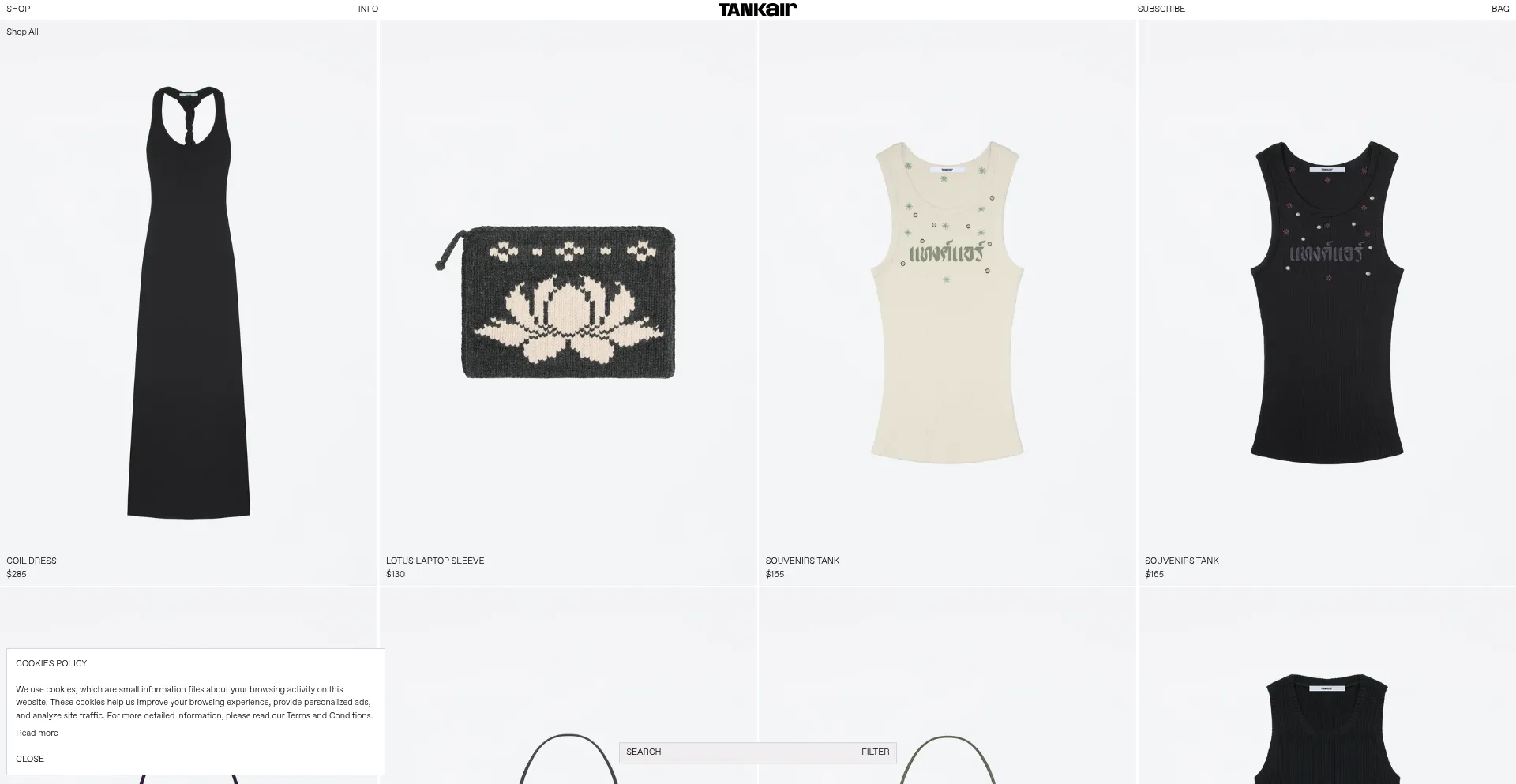 Website screenshot of Tankair.com