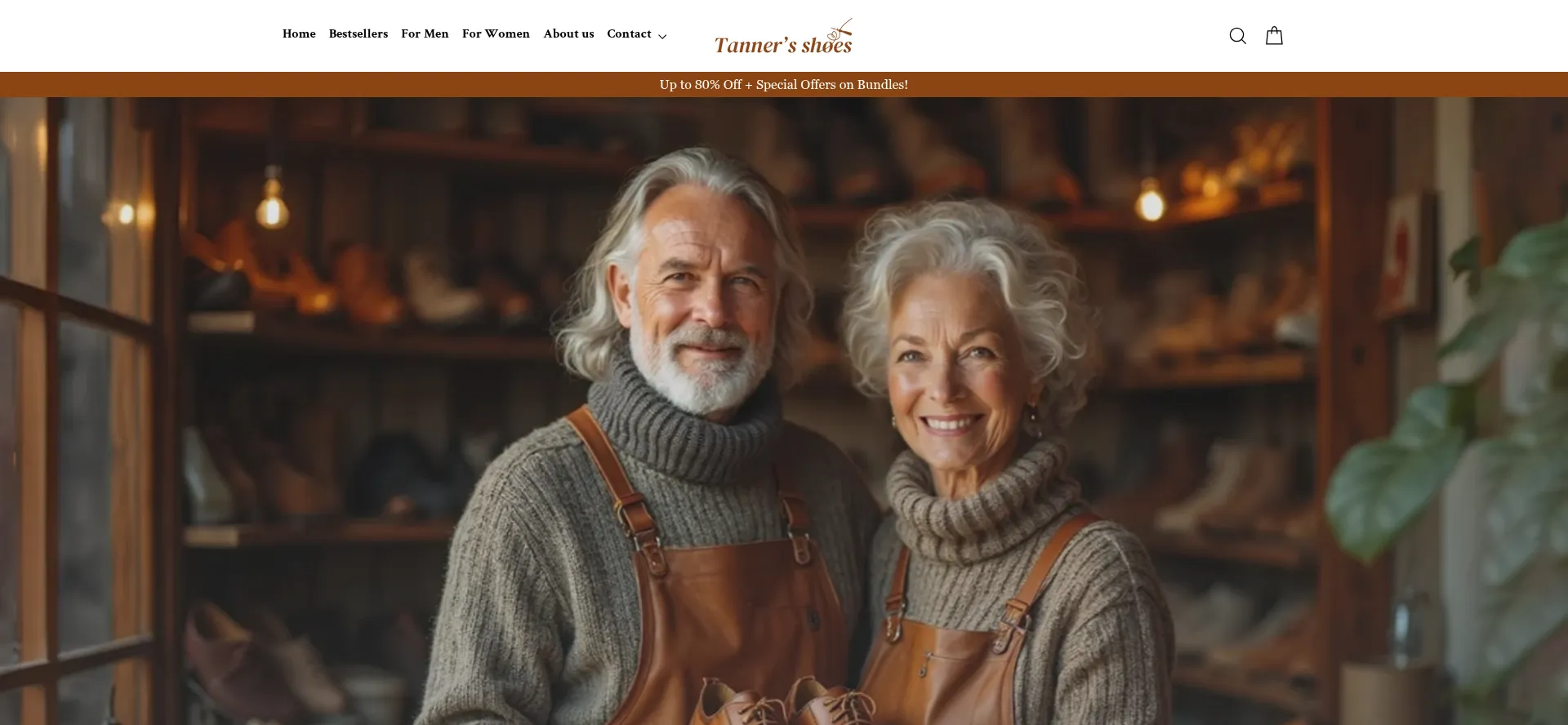 Website screenshot of Tanner-shoes.com