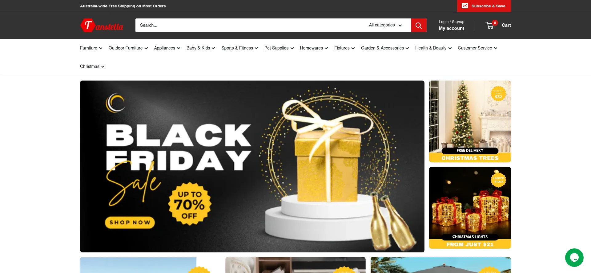 Website screenshot of Tanstella.com.au
