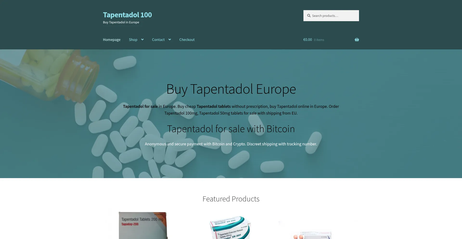 Website screenshot of Tapentadol-100mg.com