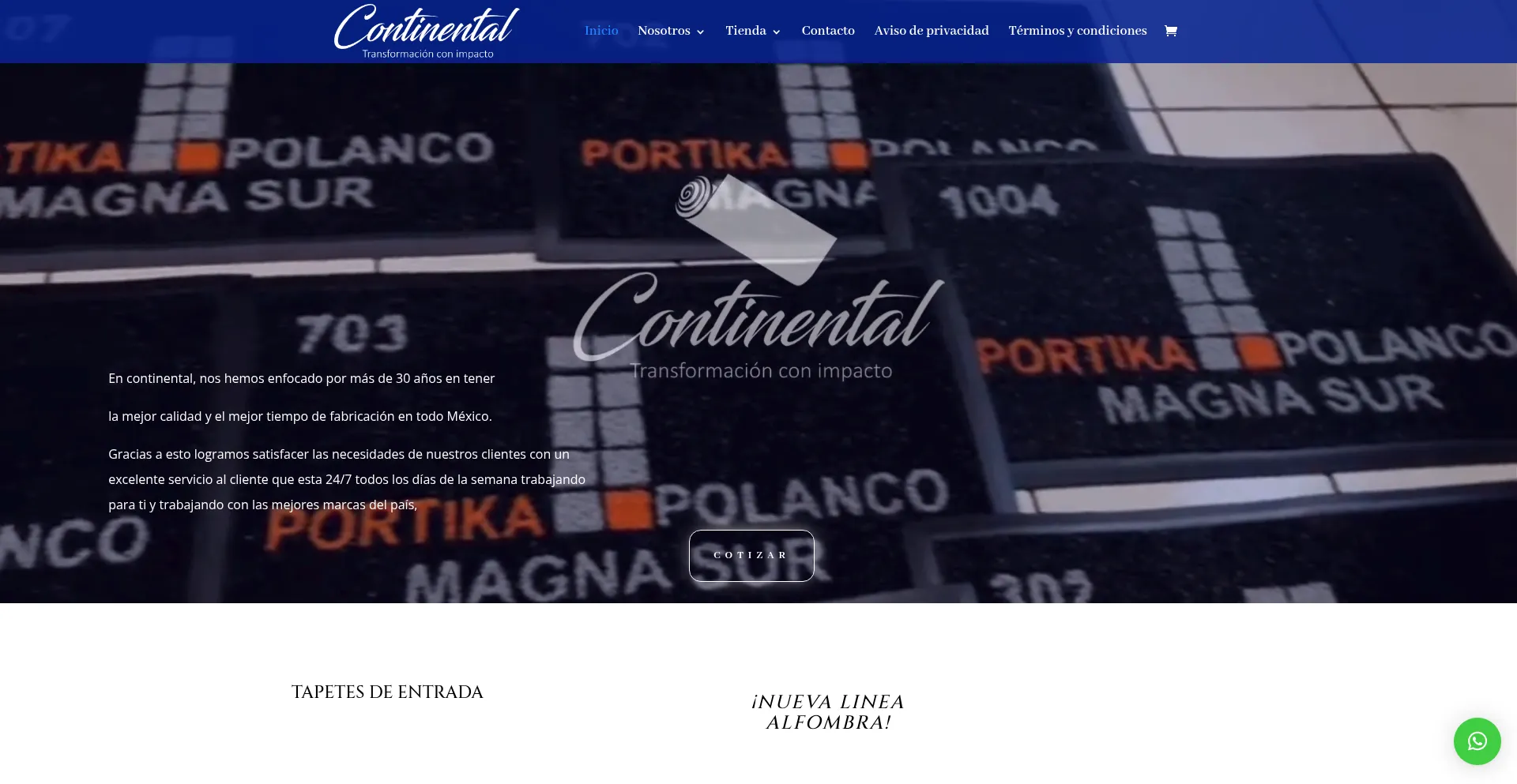 Website screenshot of Tapetescontinental.com