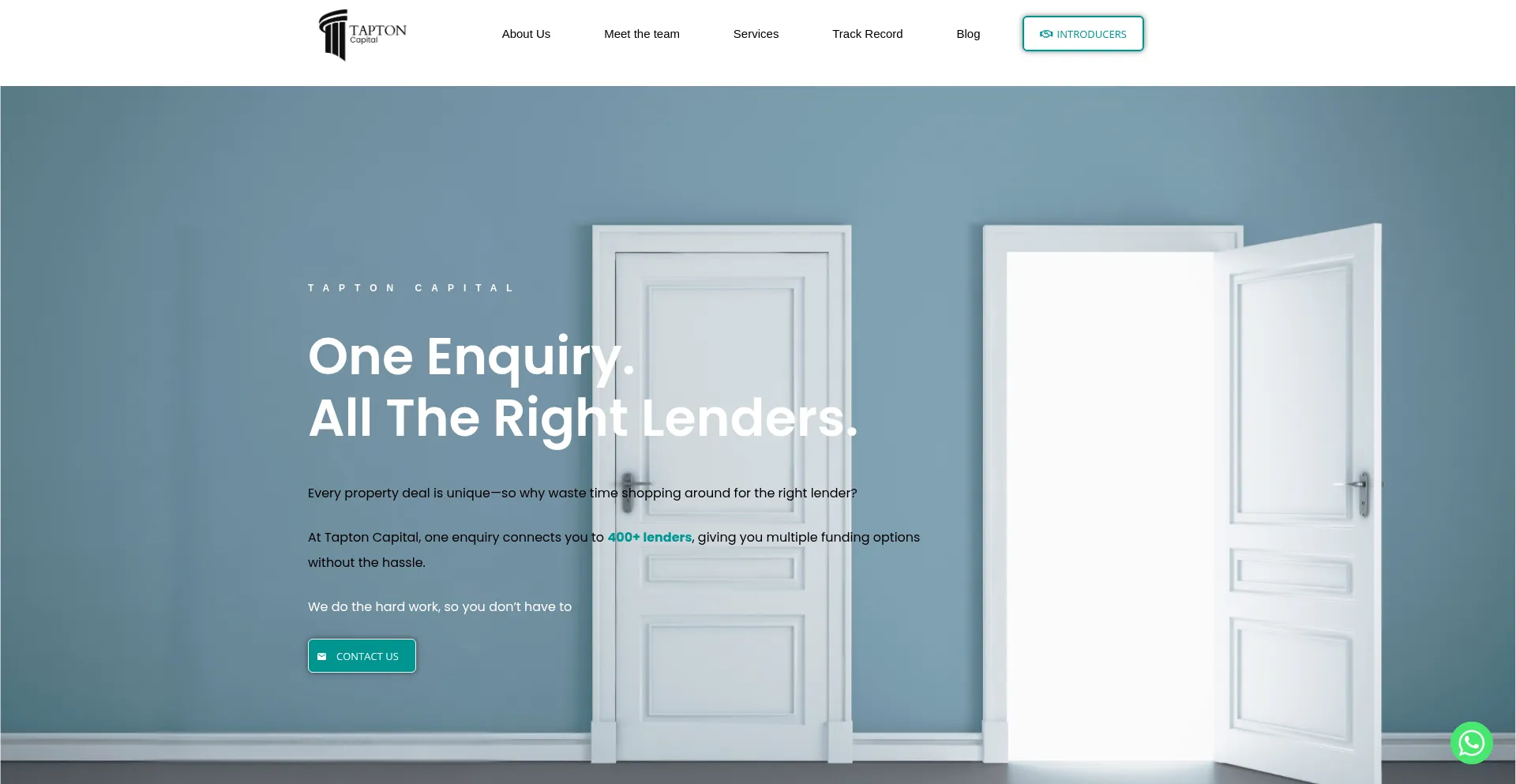 Website screenshot of Taptoncapital.co.uk