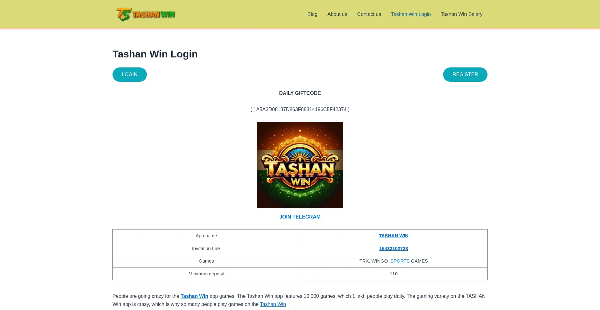 Website screenshot of Tashann-win.com