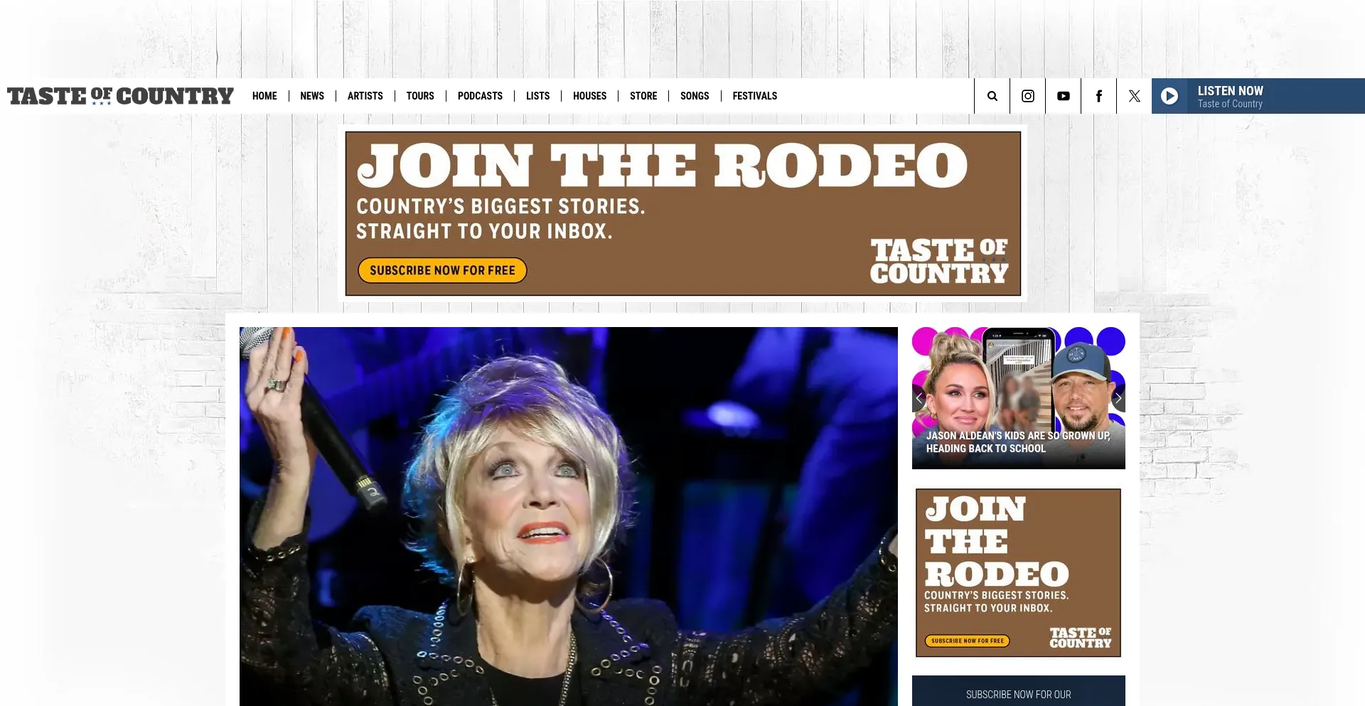 Website screenshot of Tasteofcountry.com