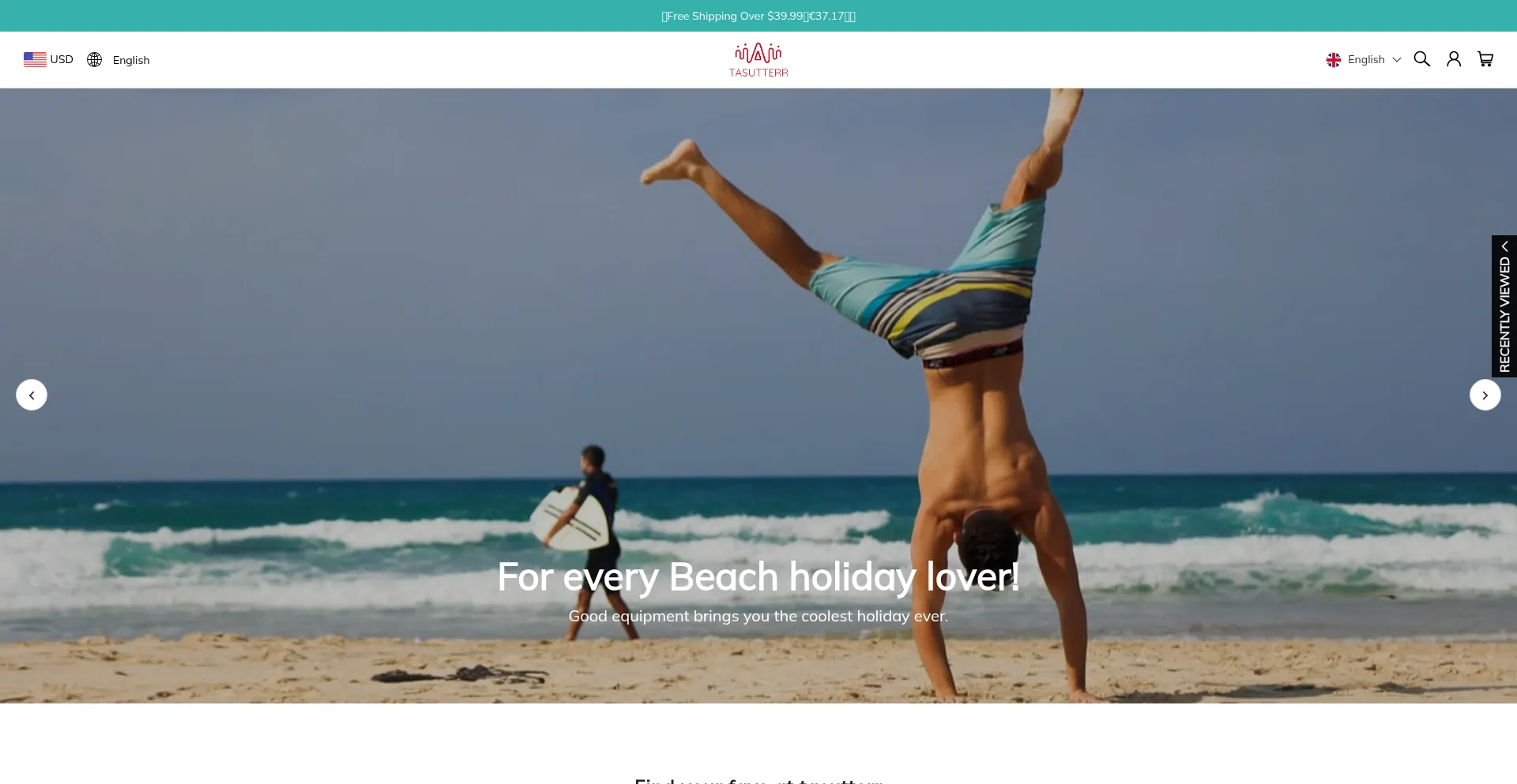 Website screenshot of Tasutterr.com
