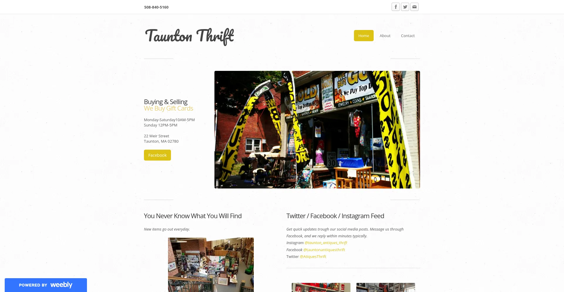 Tauntonthrift.weebly.com Screenshot