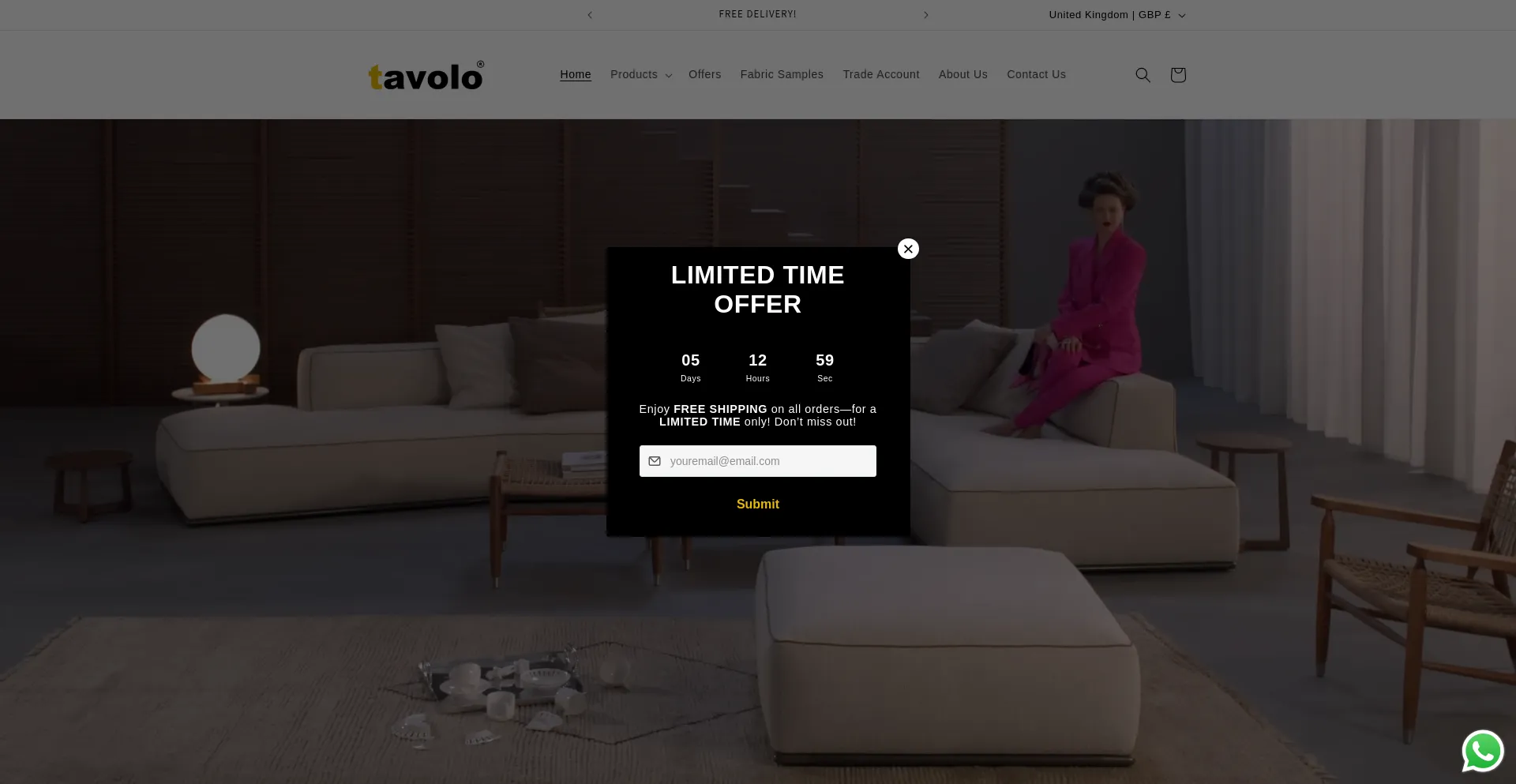 Website screenshot of Tavolo.uk