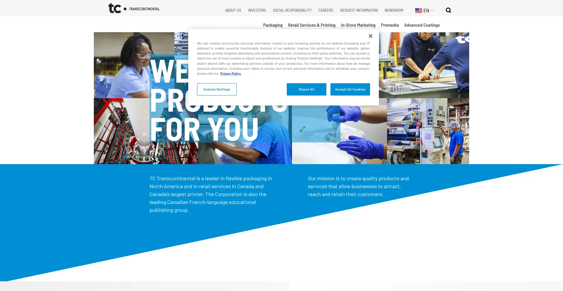 Website screenshot of Tc.tc