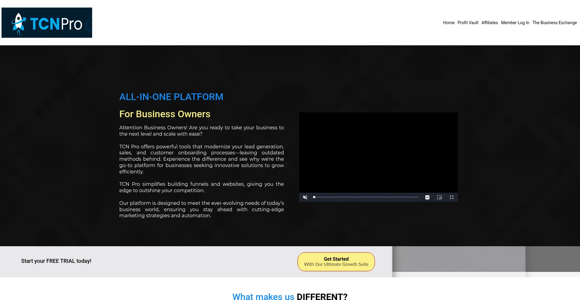 Website screenshot of Tcnpro.net