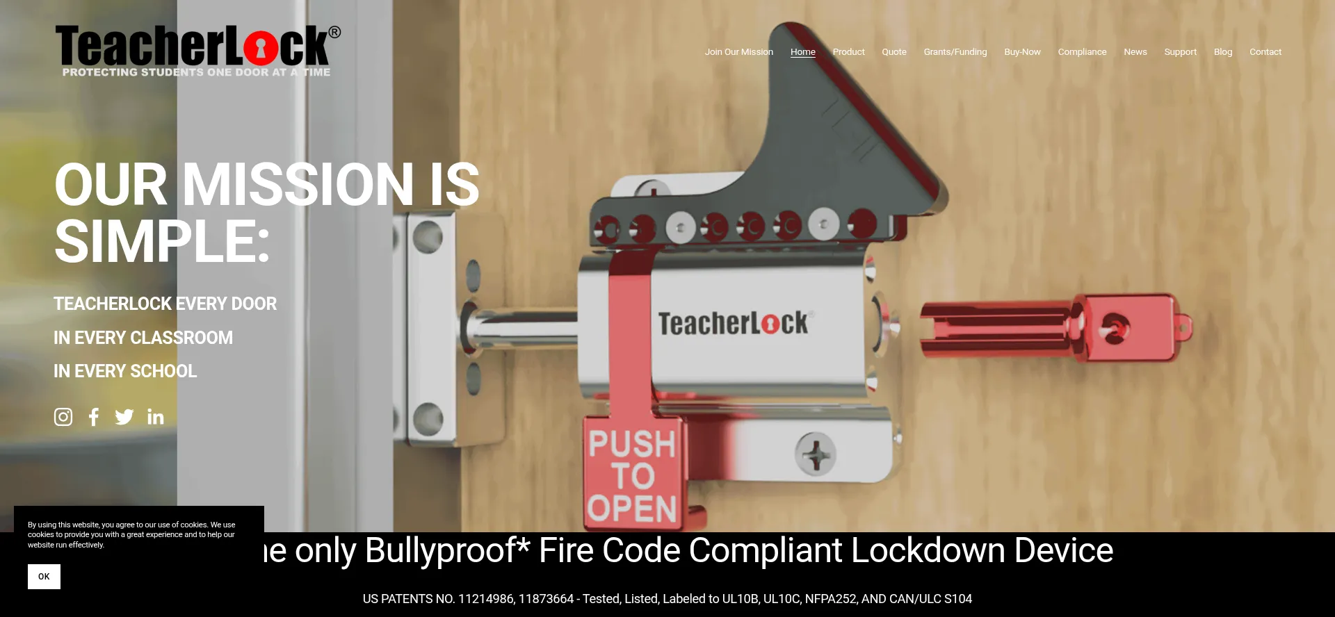Website screenshot of Teacherlock.com