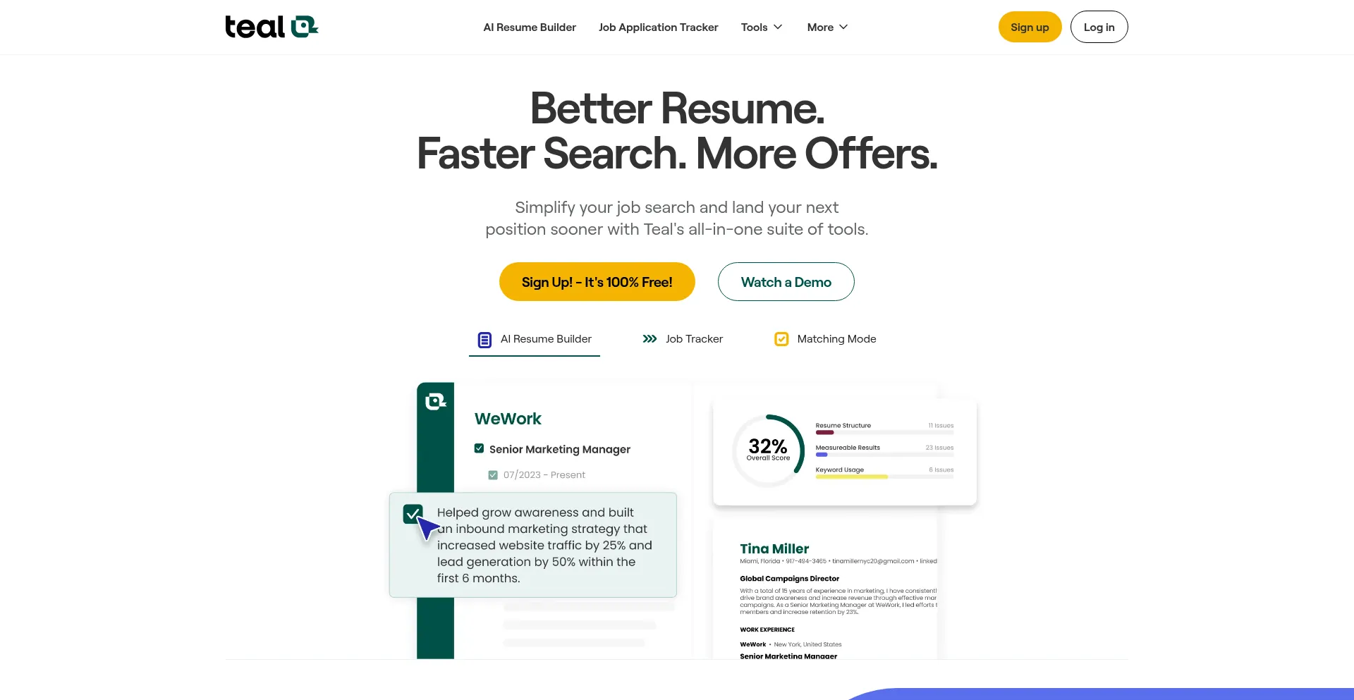 Website screenshot of Tealhq.com