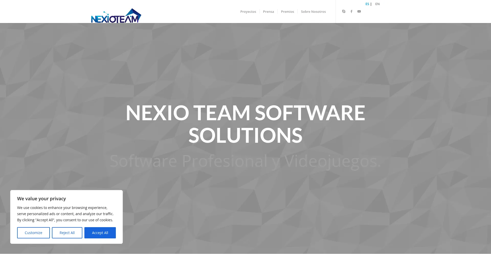 Website screenshot of Team-b.es