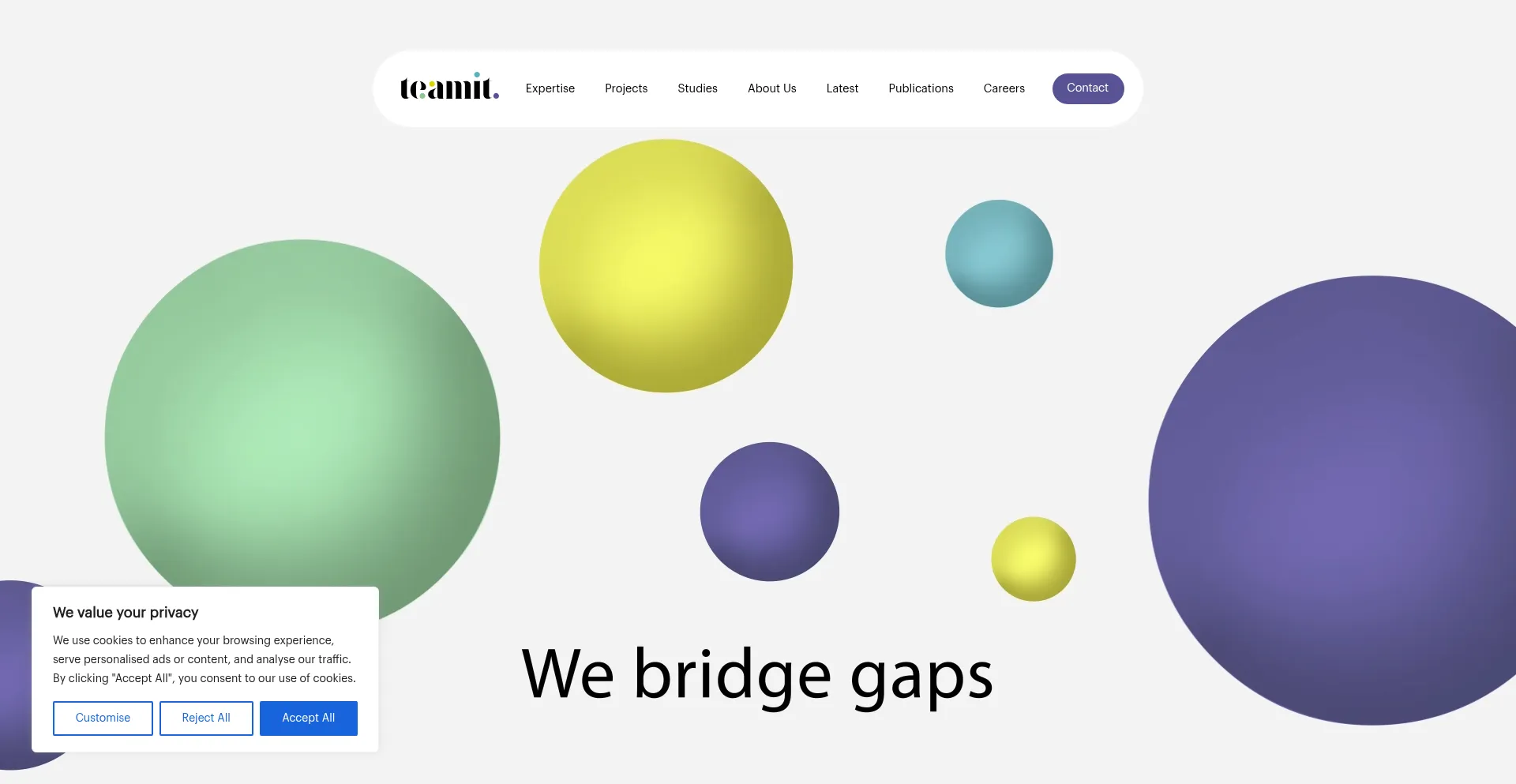 Website screenshot of Teamitresearch.com