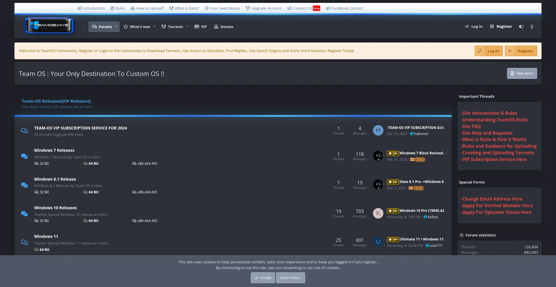 Website screenshot of Teamos.xyz