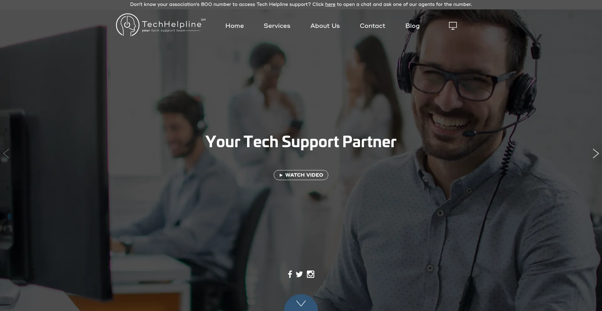 Website screenshot of Techhelpline.com