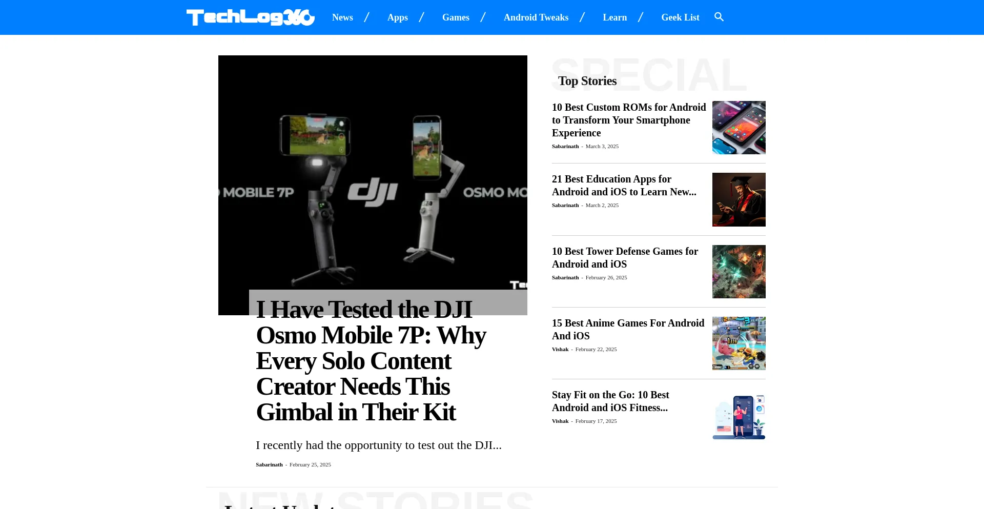 Website screenshot of Techlog360.com