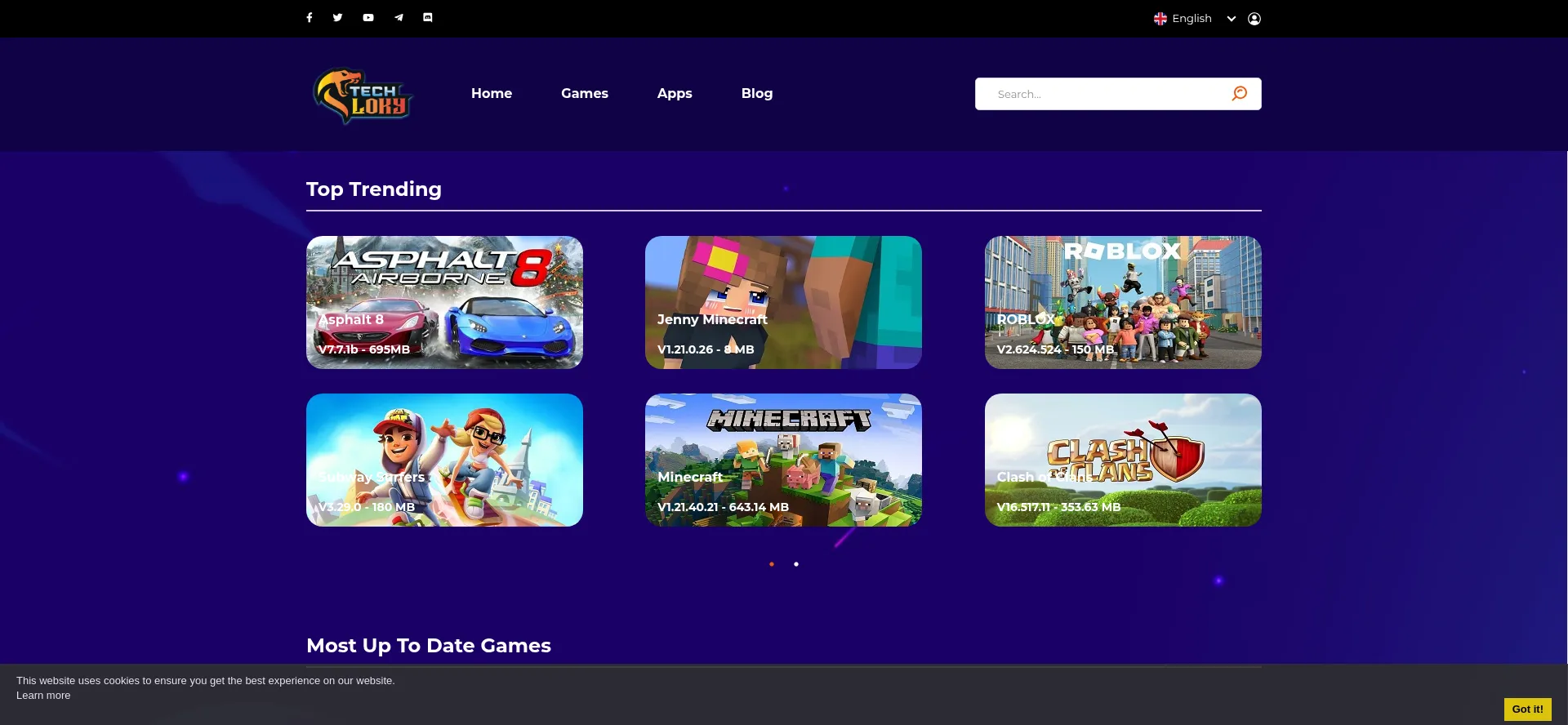Website screenshot of Techloky.com