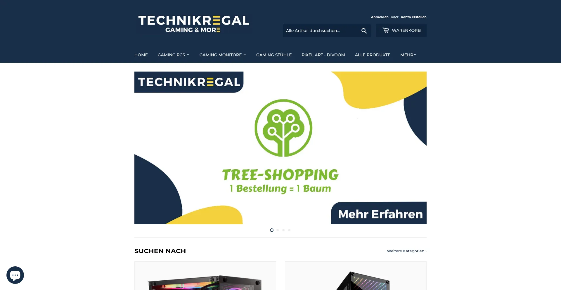 Website screenshot of Technikregal.com