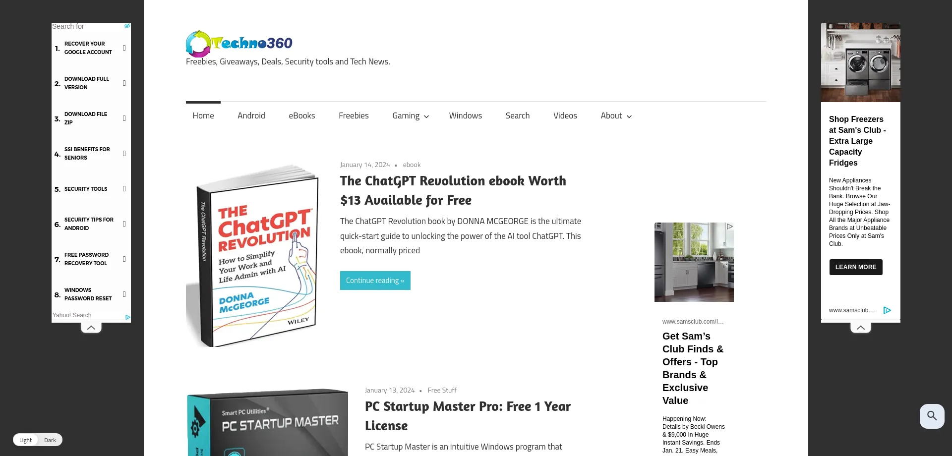 Website screenshot of Techno360.in