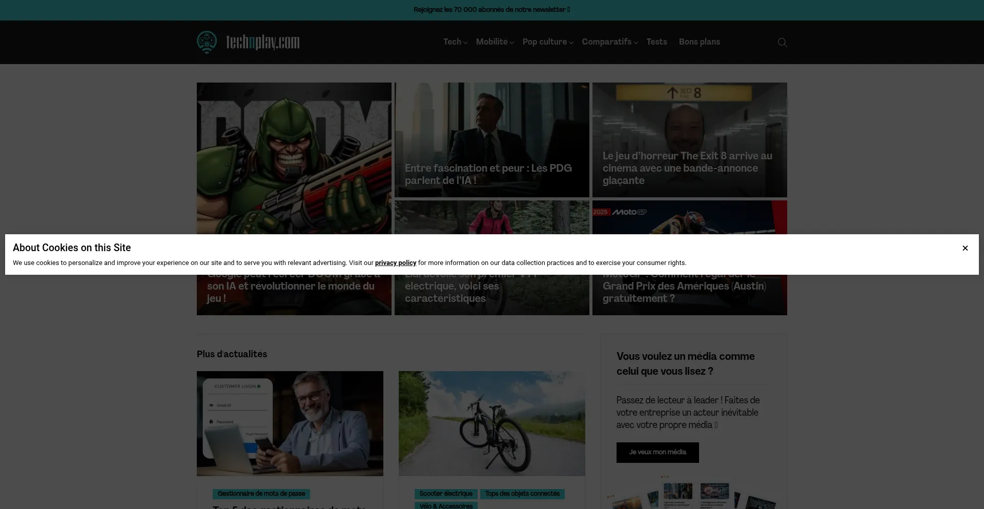 Website screenshot of Technplay.com