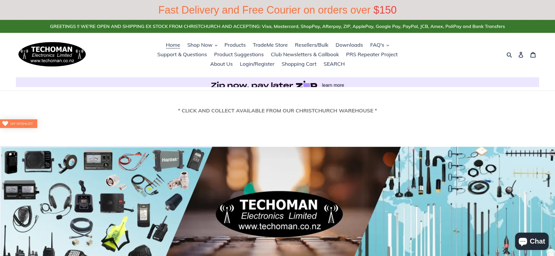 Website screenshot of Techoman.co.nz
