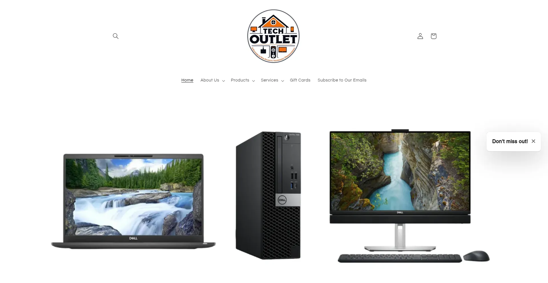 Website screenshot of Techoutlet.us