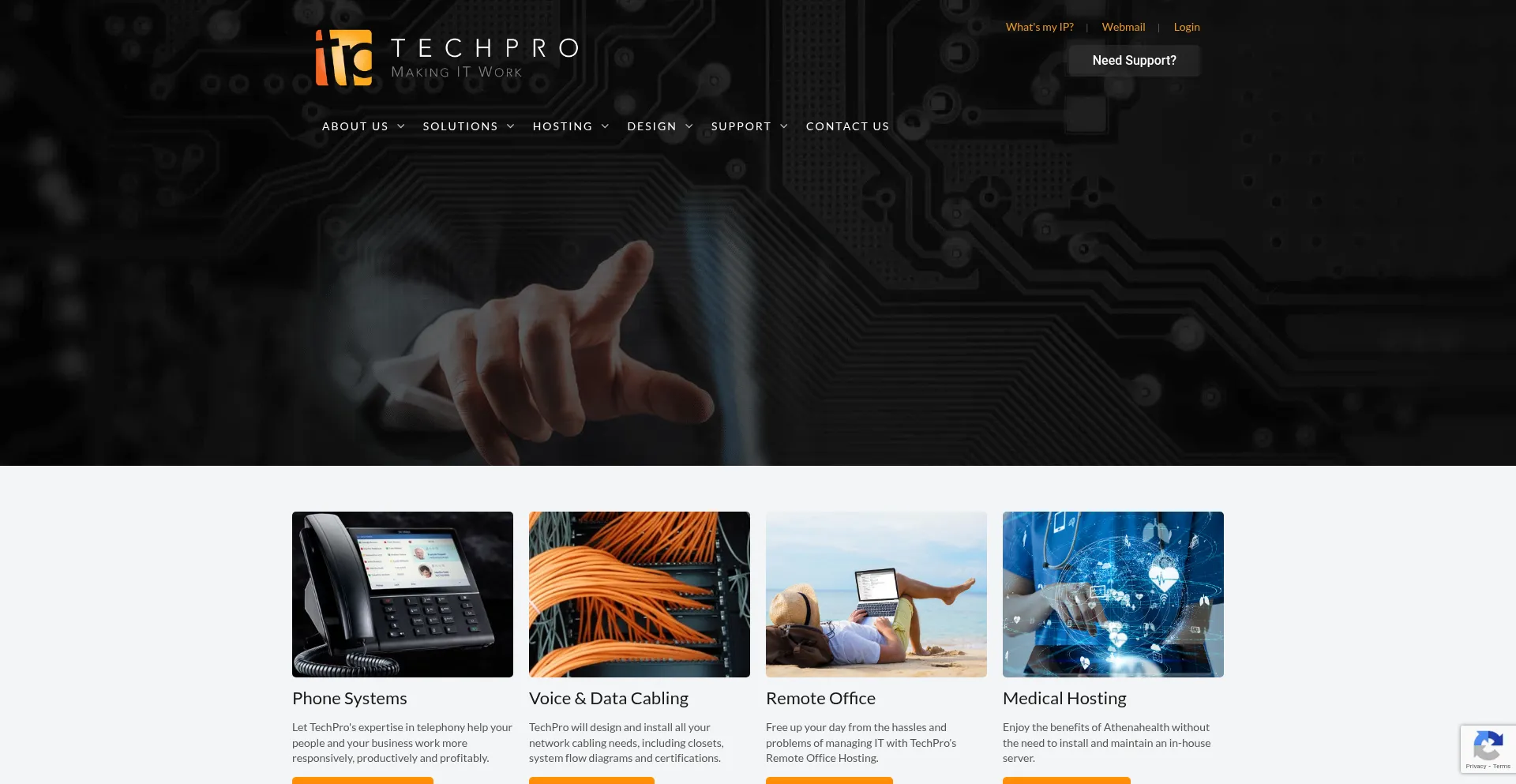 Website screenshot of Techpro.com