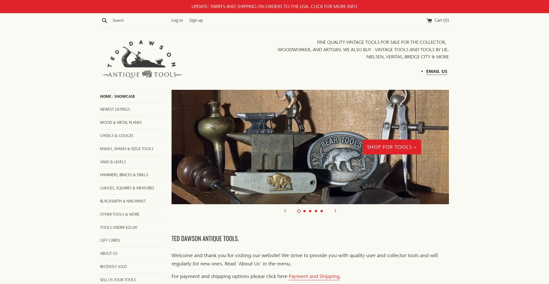 Teddawsonantiquetools.com Screenshot