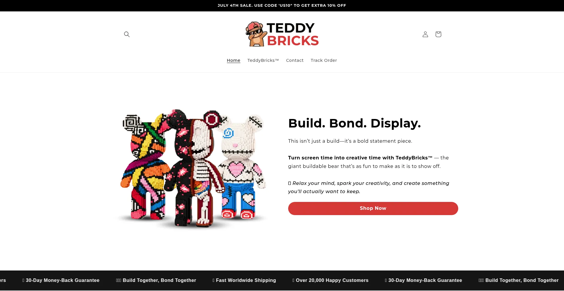 Website screenshot of Teddybricks.com