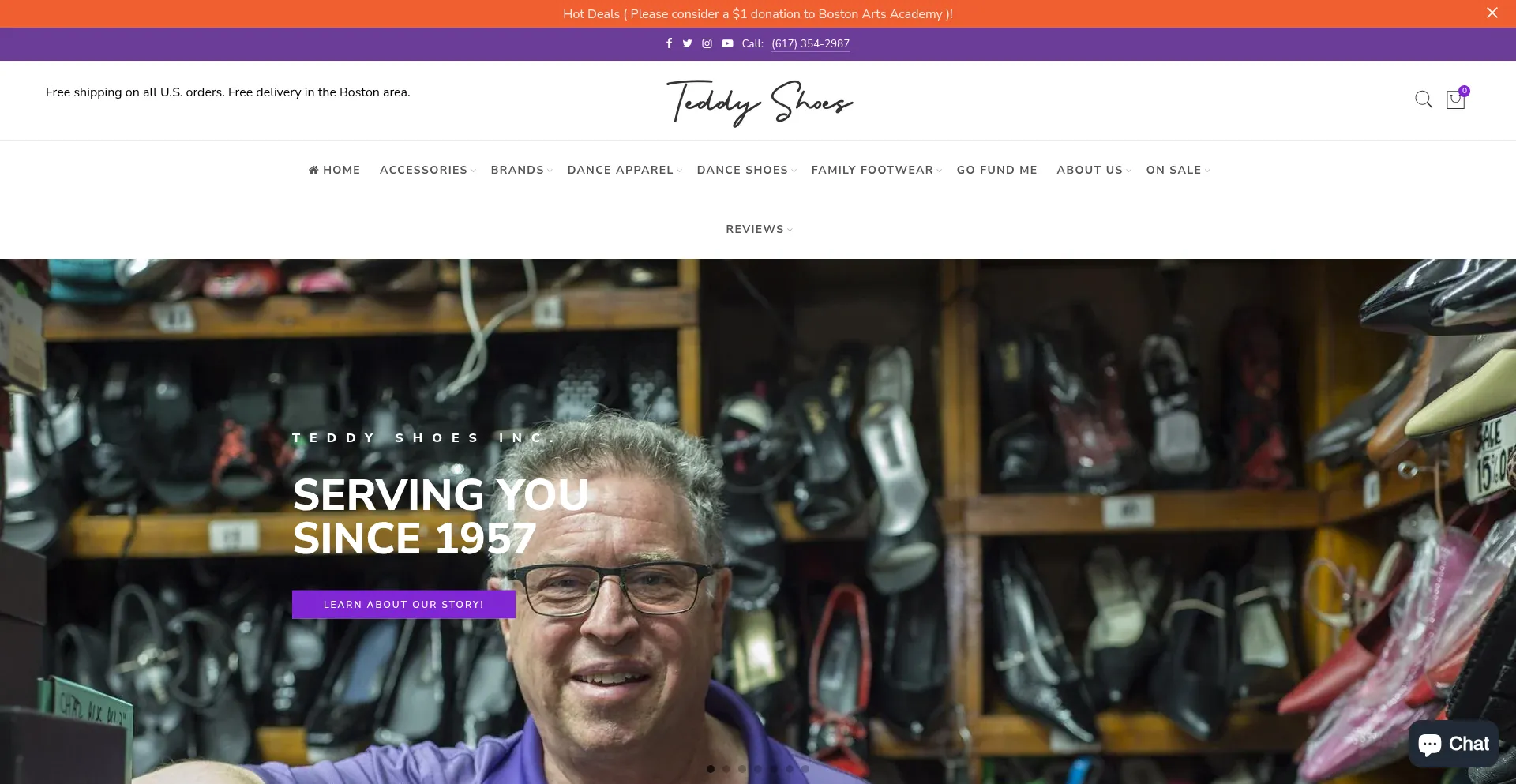 Website screenshot of Teddyshoes.com
